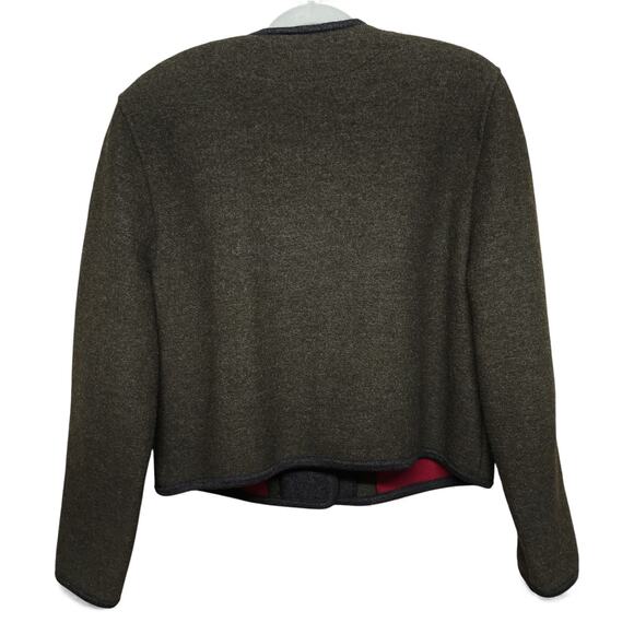 Vintage GEIGER Sweater Cardigan Tyrol Boiled Pure Wool Button Green Womens 42 - Picture 4 of 7